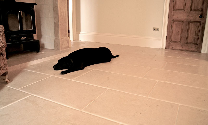 walcott aged limestone flooring hall