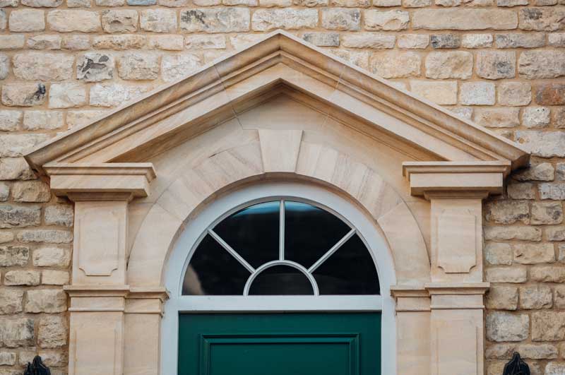 natural stone doorway portico