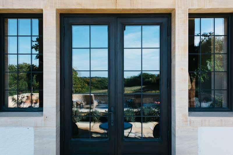 home extension with stone