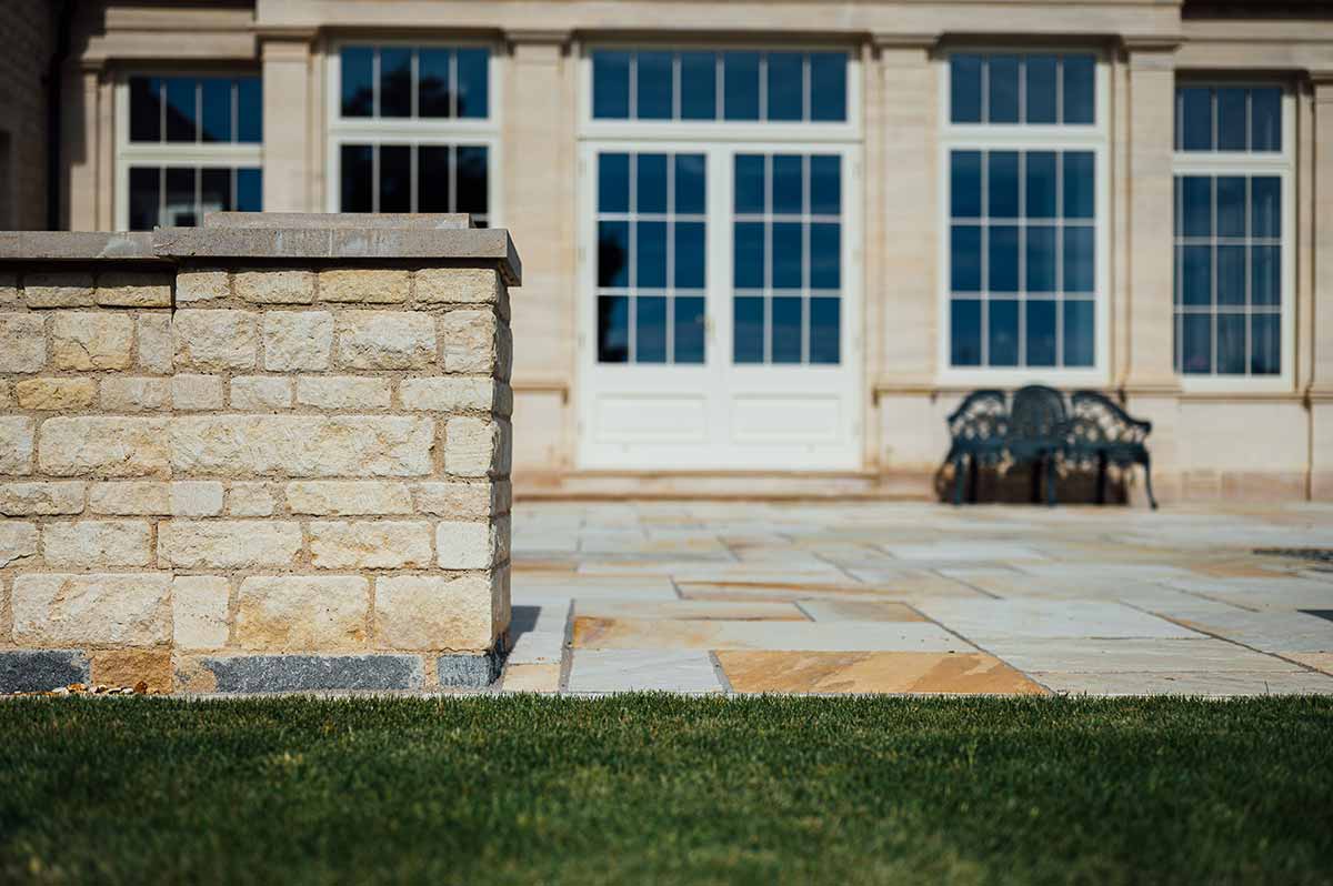 natural stone paving limestone patio wall