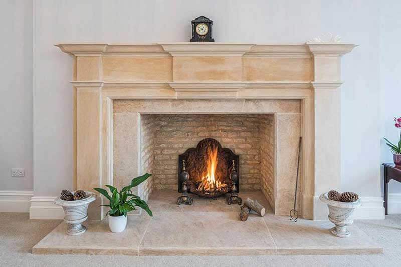 natural stone feature fireplace