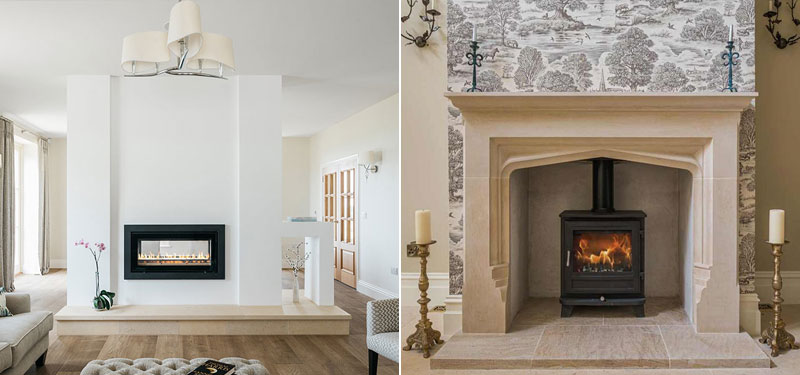 natural stone fireplace modern vs old