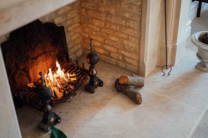 natural stone fireplace shines brightest