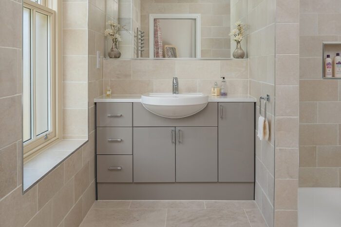 natural stone tiles in bathroom