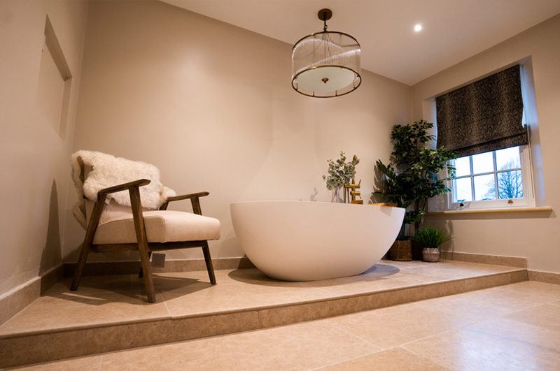 limestone flooring modern scandi bathroom